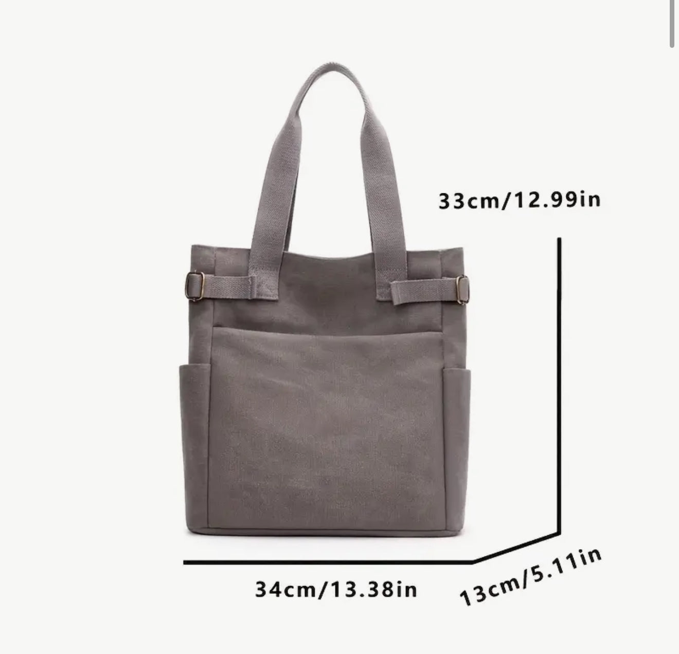 Handmade Cotton-Lined Canvas London Gray Tote Bag image 1