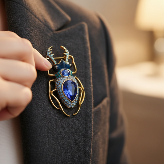 Blue Beetle Enamel Brooch image 0