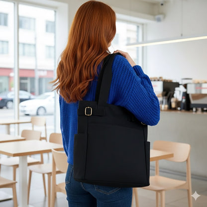 Handmade Cotton-Lined Canvas London Black Tote Bag  image 0