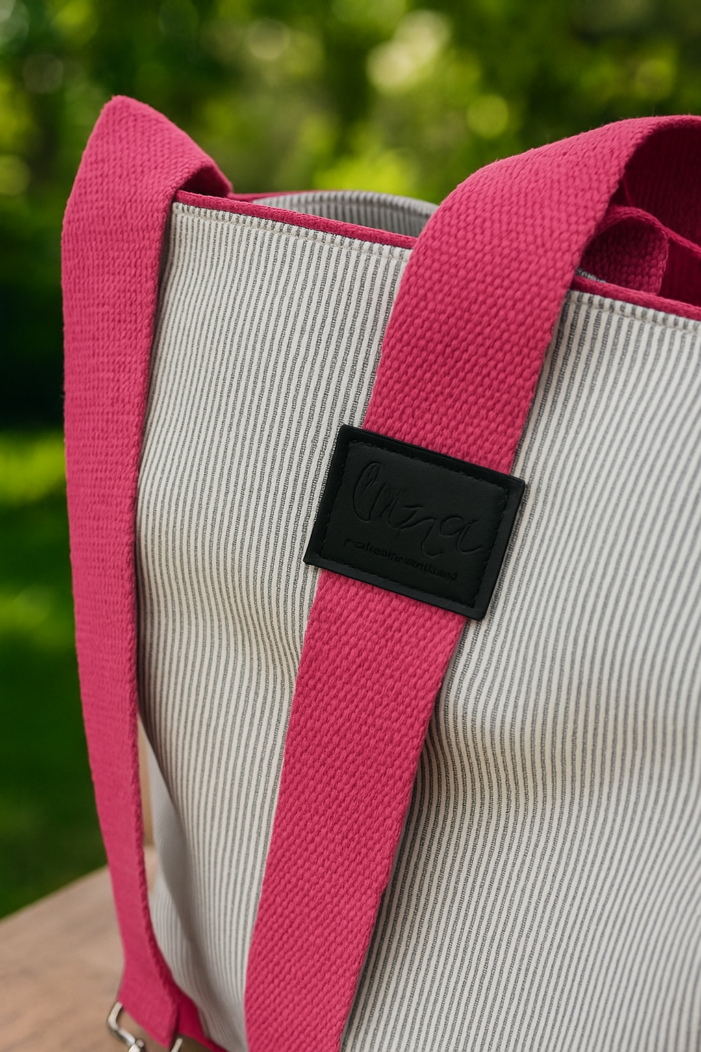 Striped Pink Moon bag - handmade and limited edition  image 2