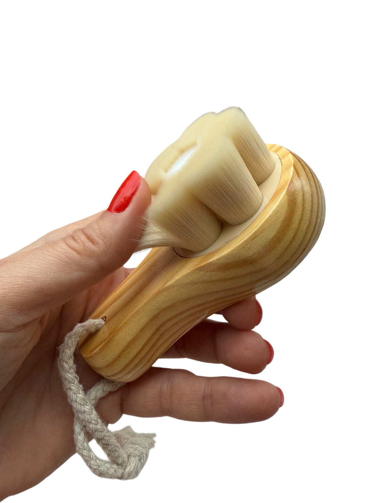 Flower design bamboo face cleaning brush image 0