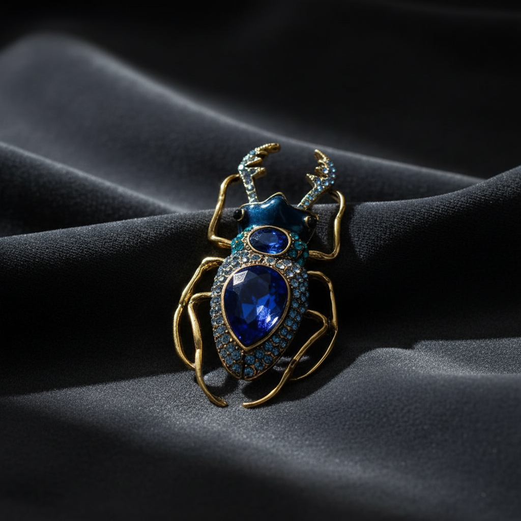 Blue Beetle Enamel Brooch image 2