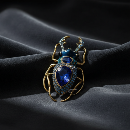 Blue Beetle Enamel Brooch image 2