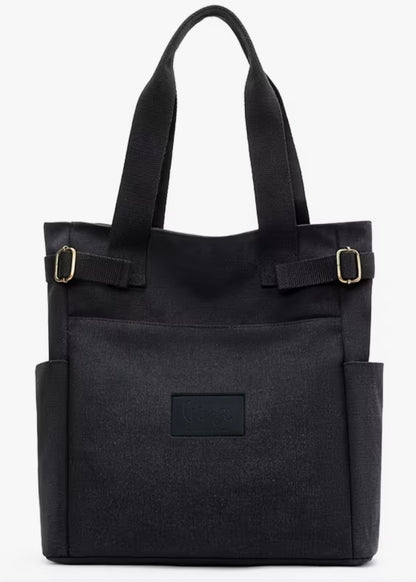 Handmade Cotton-Lined Canvas London Black Tote Bag  image 1
