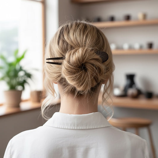 U shape wooden hair pin  image 0