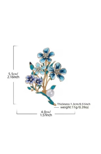 Forget Me Not Alloy Brooch
