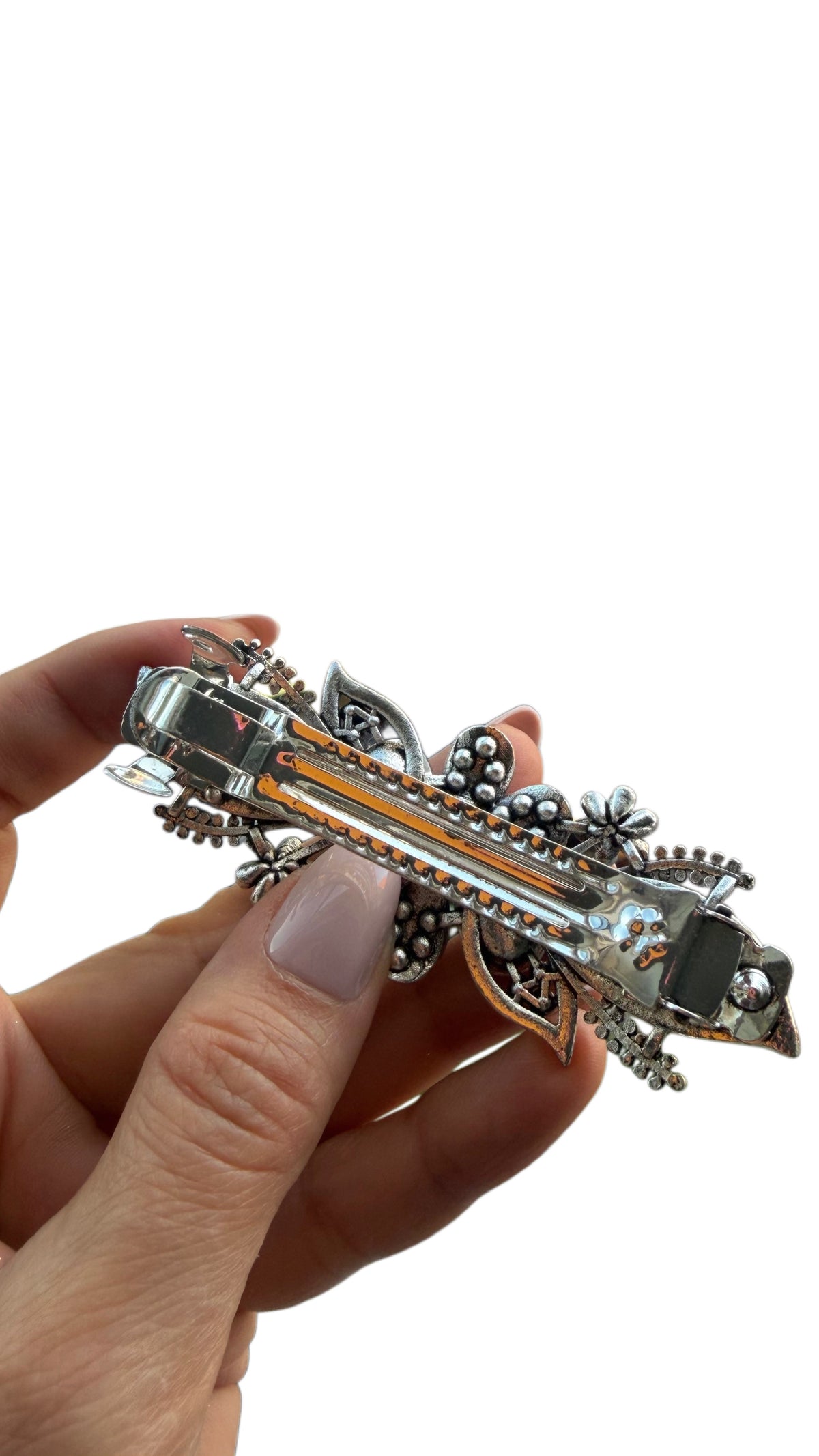 Blue & Rose gold Rhinestone Metal Hair Clips