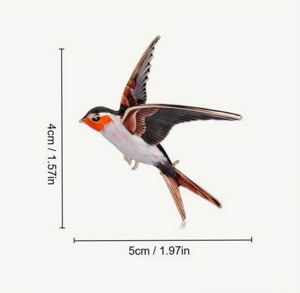 Swallow Bird Enamel Brooch