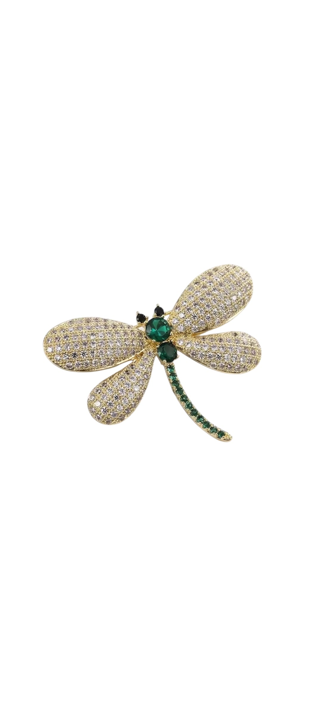 Rhinestone Dragonfly Brooch