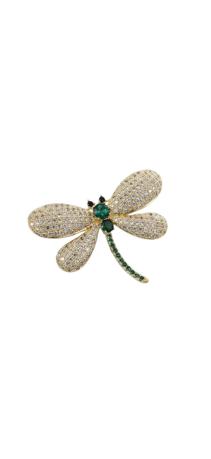 Rhinestone Dragonfly Brooch