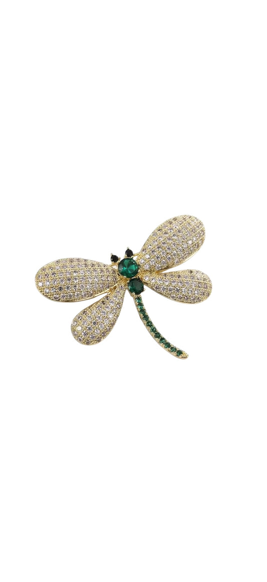 Rhinestone Dragonfly Brooch