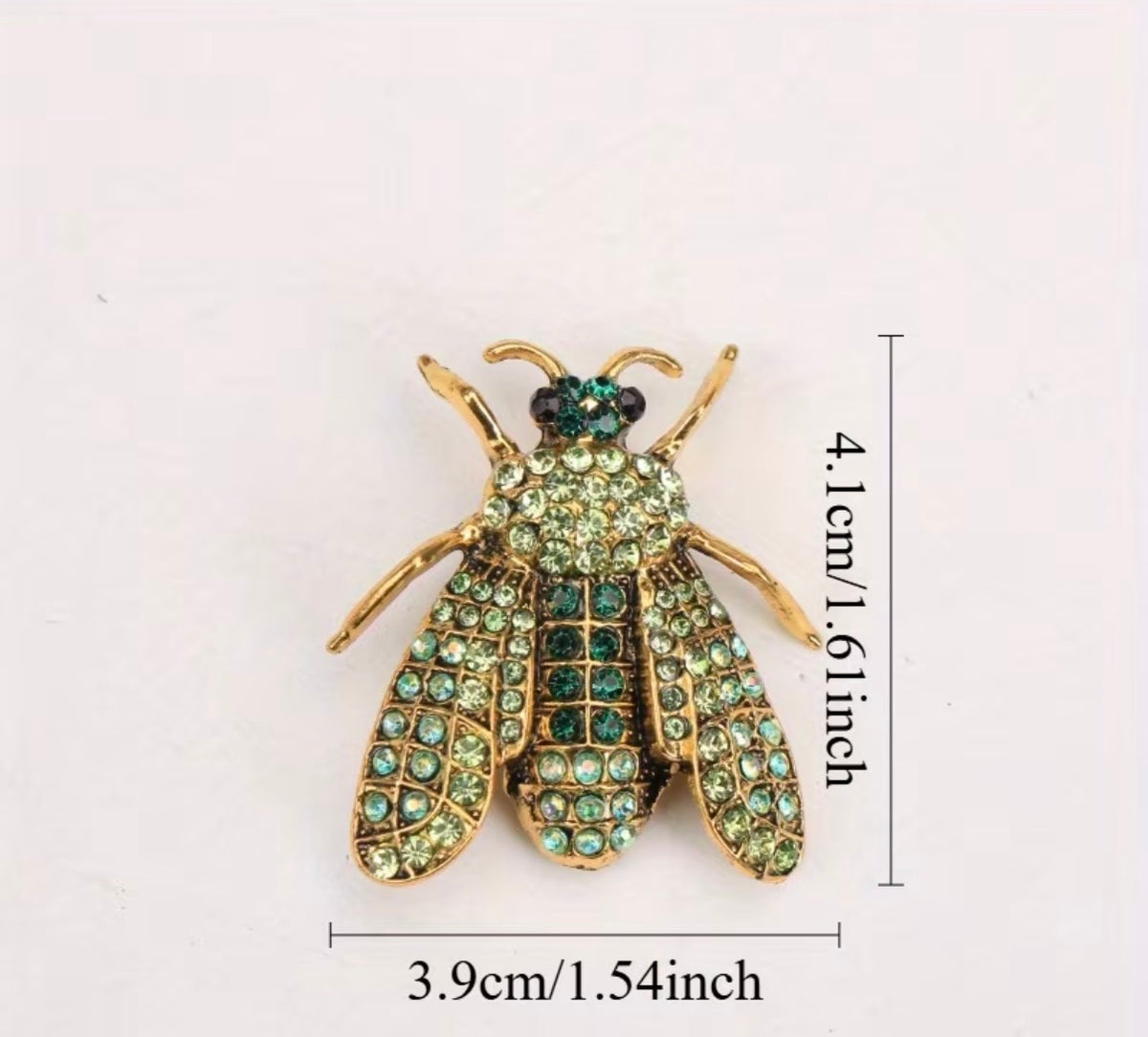 Pink & Green Crystal Bee Brooch – Statement Jewellery Accessory