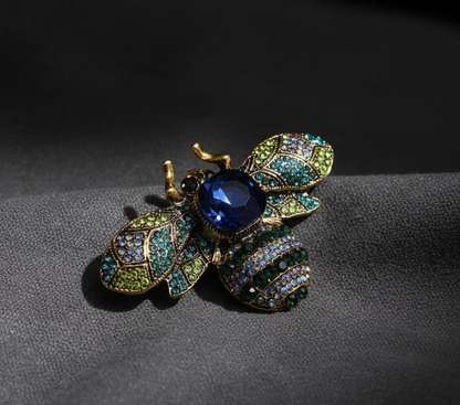 Blue Crystal Bee Brooch – Statement Jewellery Accessory image 4