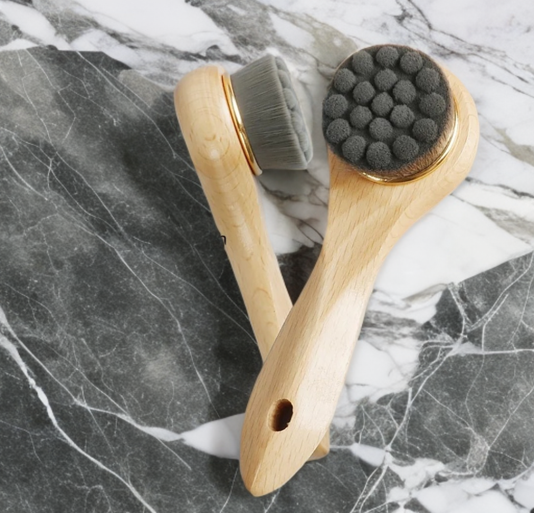 Charcoal Bamboo Facial Cleansing Brush image 0