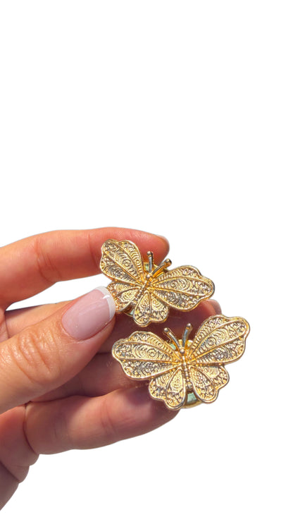 Vintage Style Butterfly Button Covers