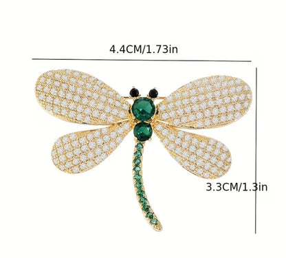 Rhinestone Dragonfly Brooch