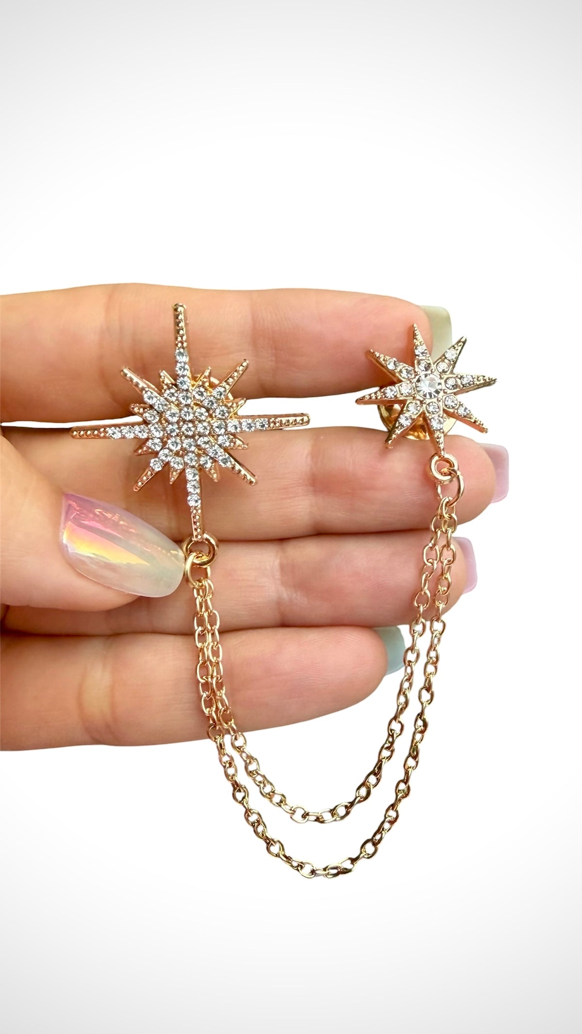 Double Stars Collar Pin - Celestial Accessory