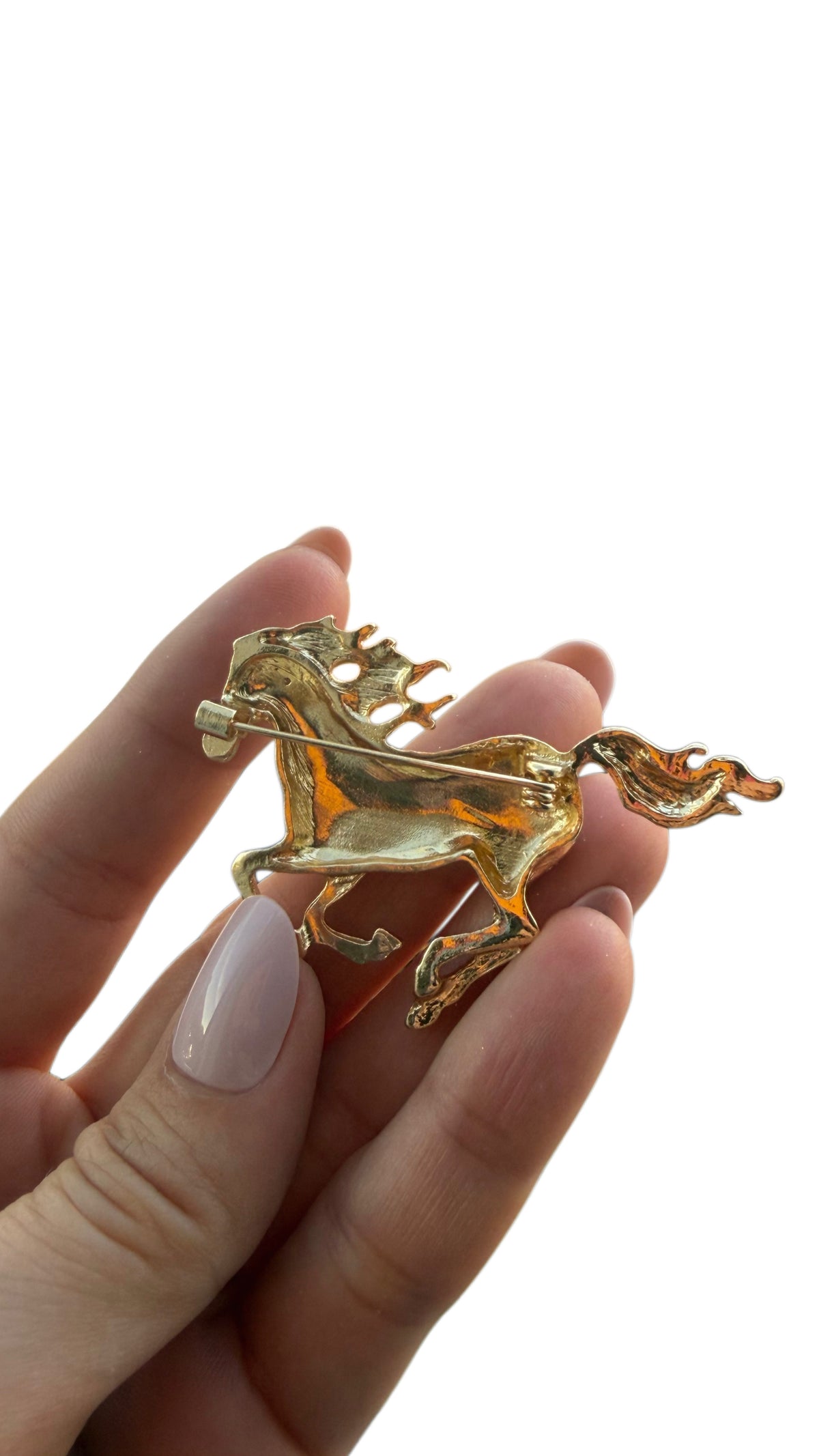 Crystal Shine Horse Brooch