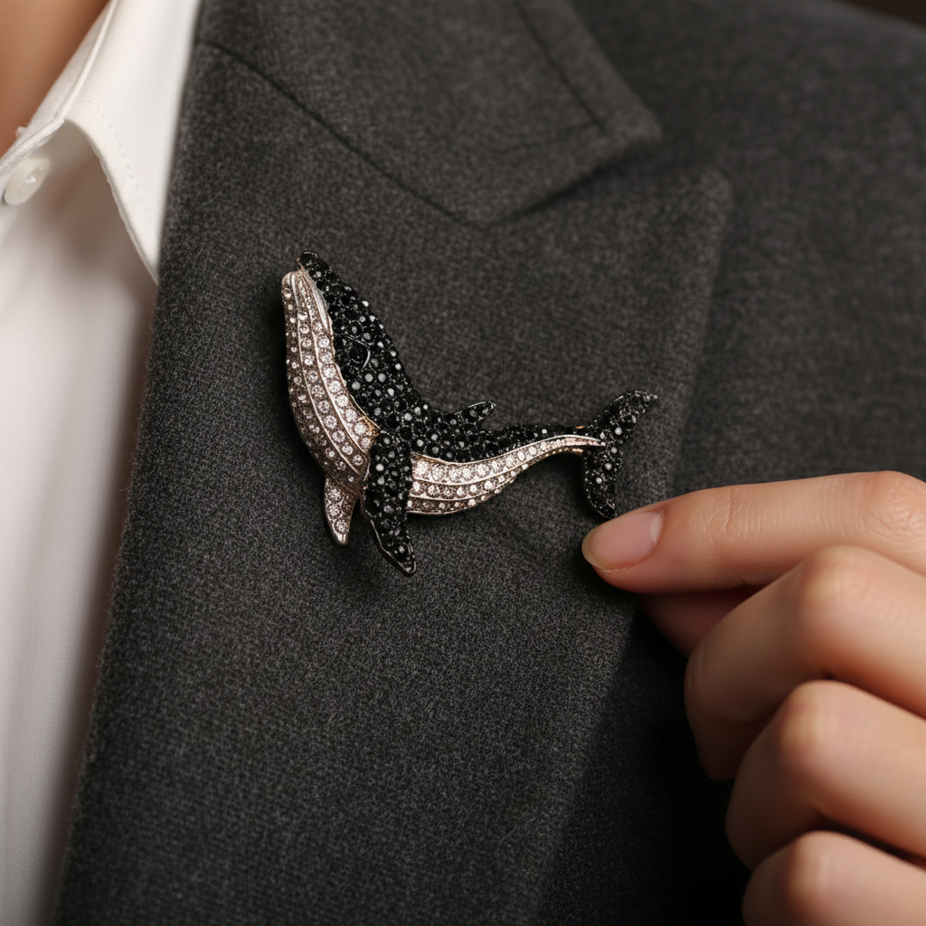 Whale Crystal Brooch image 0