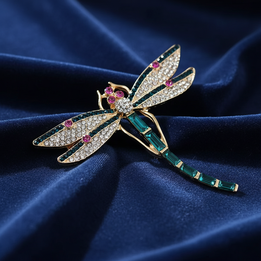 Dragonfly Crystal Brooch image 4