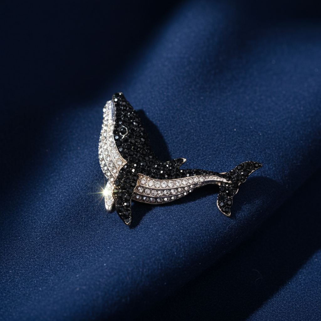 Whale Crystal Brooch image 3