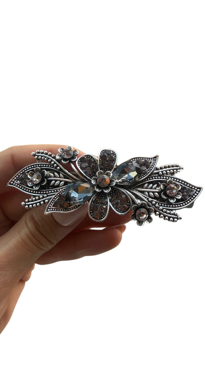 Blue & Rose gold Rhinestone Metal Hair Clips