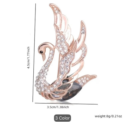 Swan Rhinestone Brooch - pin