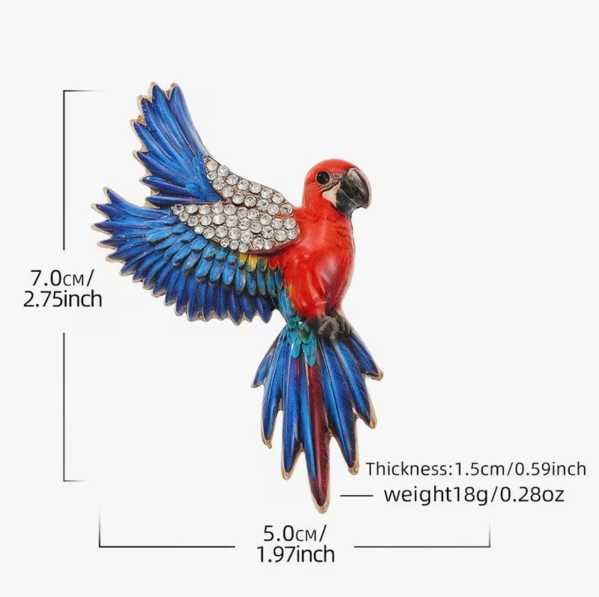 Blue and Green Parrot Brooch