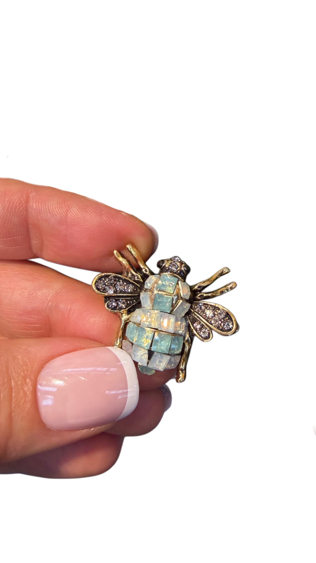 Turquoise Crystal Bee Brooch – Statement Jewellery Accessory