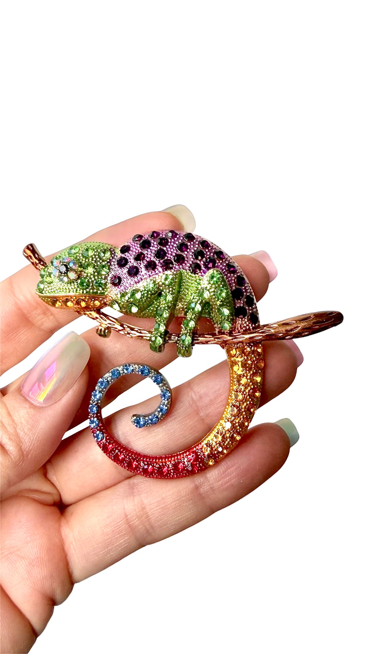 Chameleon Rhinestone Brooch