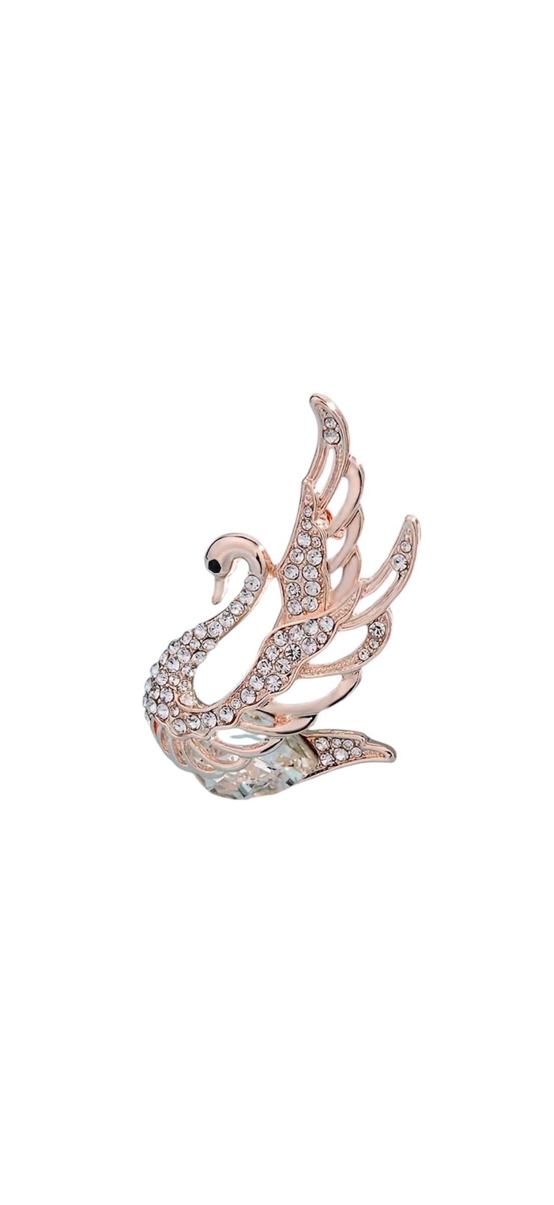 Swan Rhinestone Brooch - pin