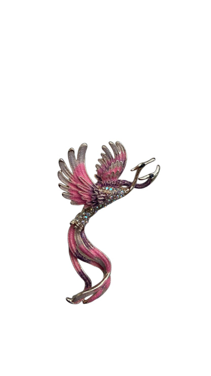 Pink Birds Brooch - Charming Statement Accessory