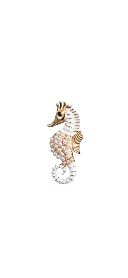 Pearl Seahorse Brooch