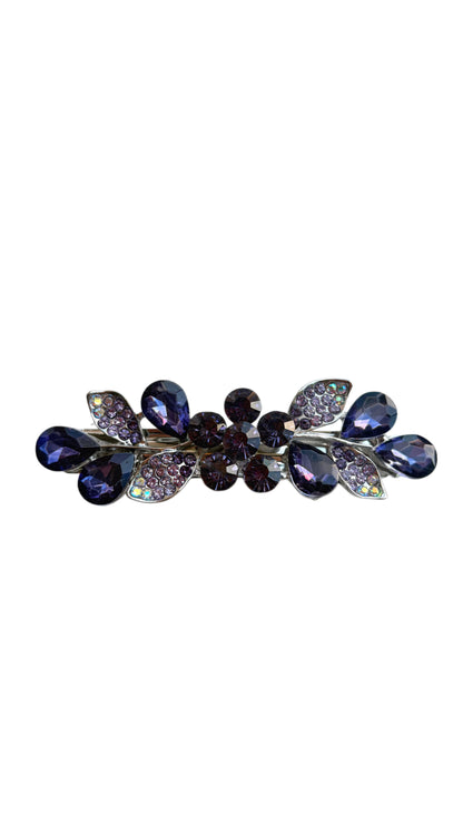 Purple Rhinestone Hair Clips