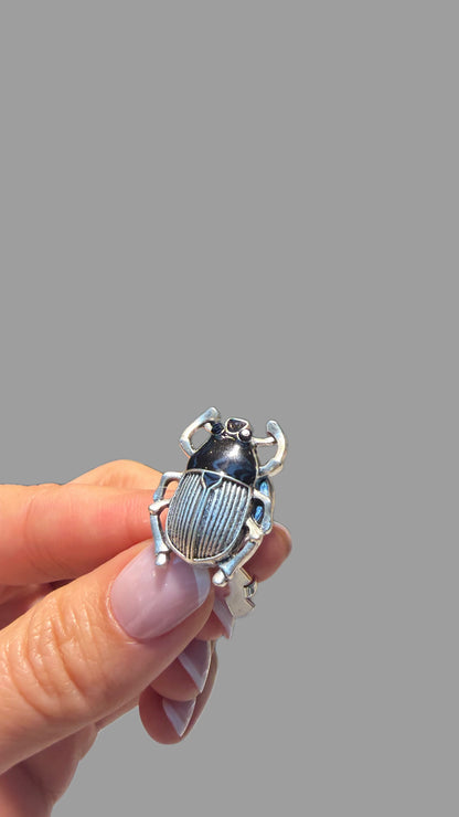 Silver-Tone Beetle Button Cover – Insect Design