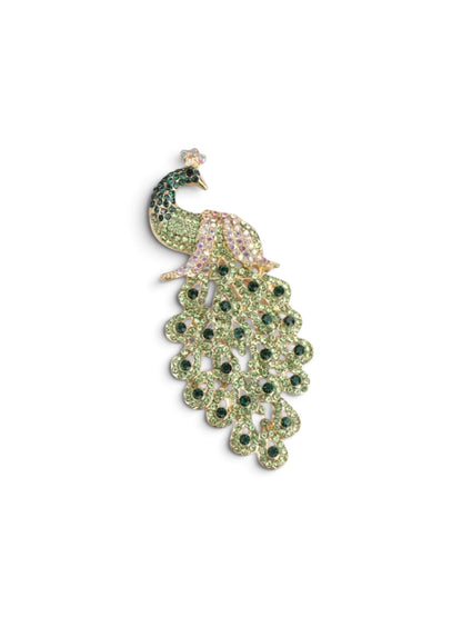 Green Peacock Brooch