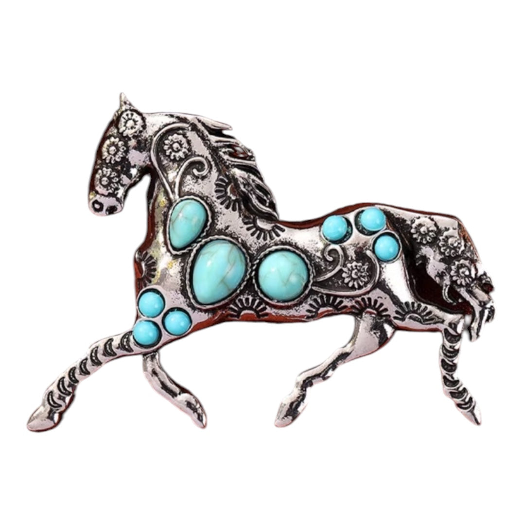 Metal Horse Brooch