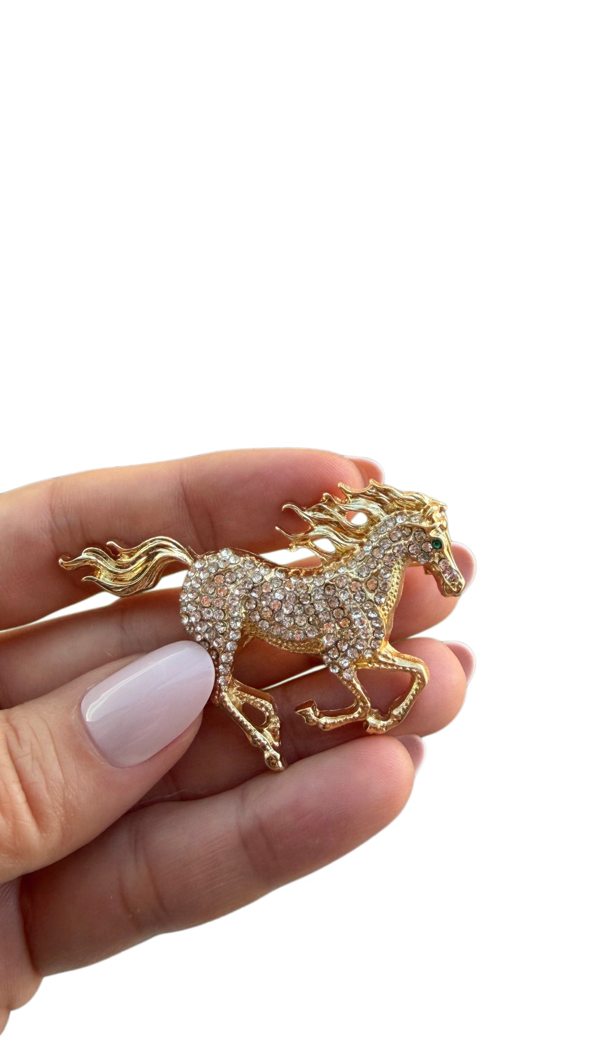 Crystal Shine Horse Brooch