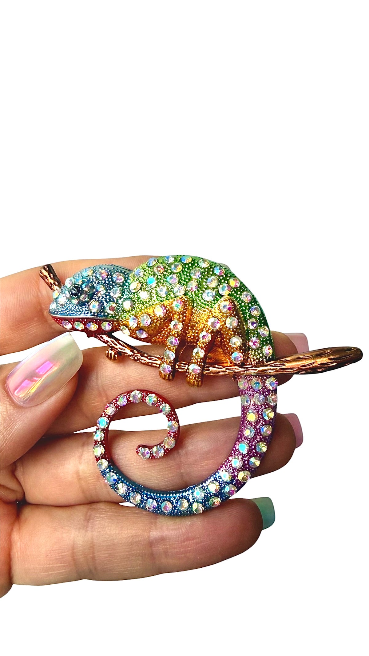 Chameleon Rhinestone Brooch