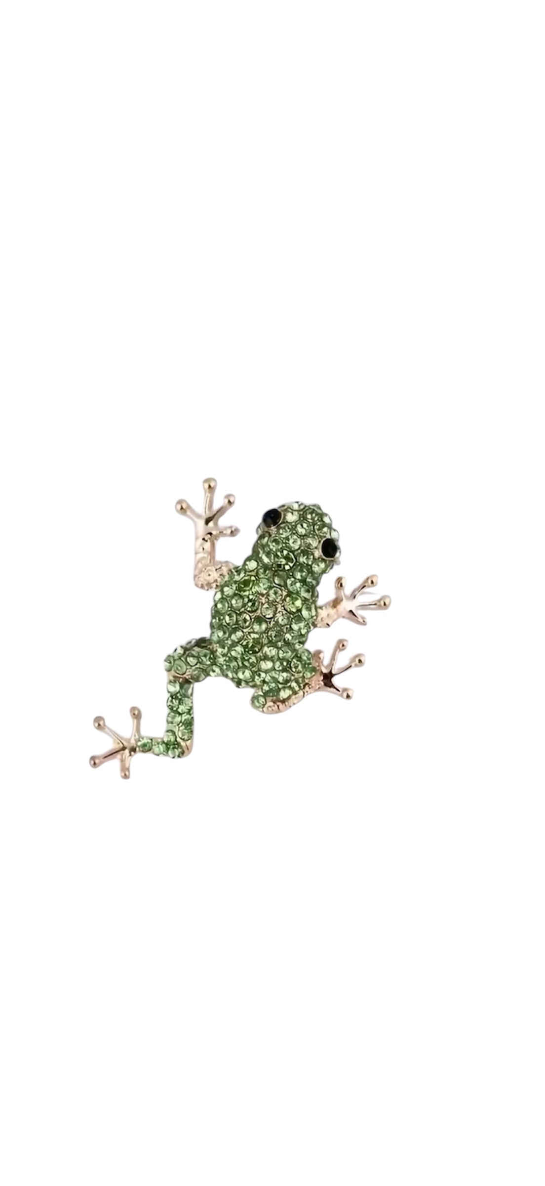 Tiny Green Frog Brooch