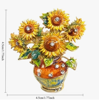 Sunflower Bouquet Brooch Pin
