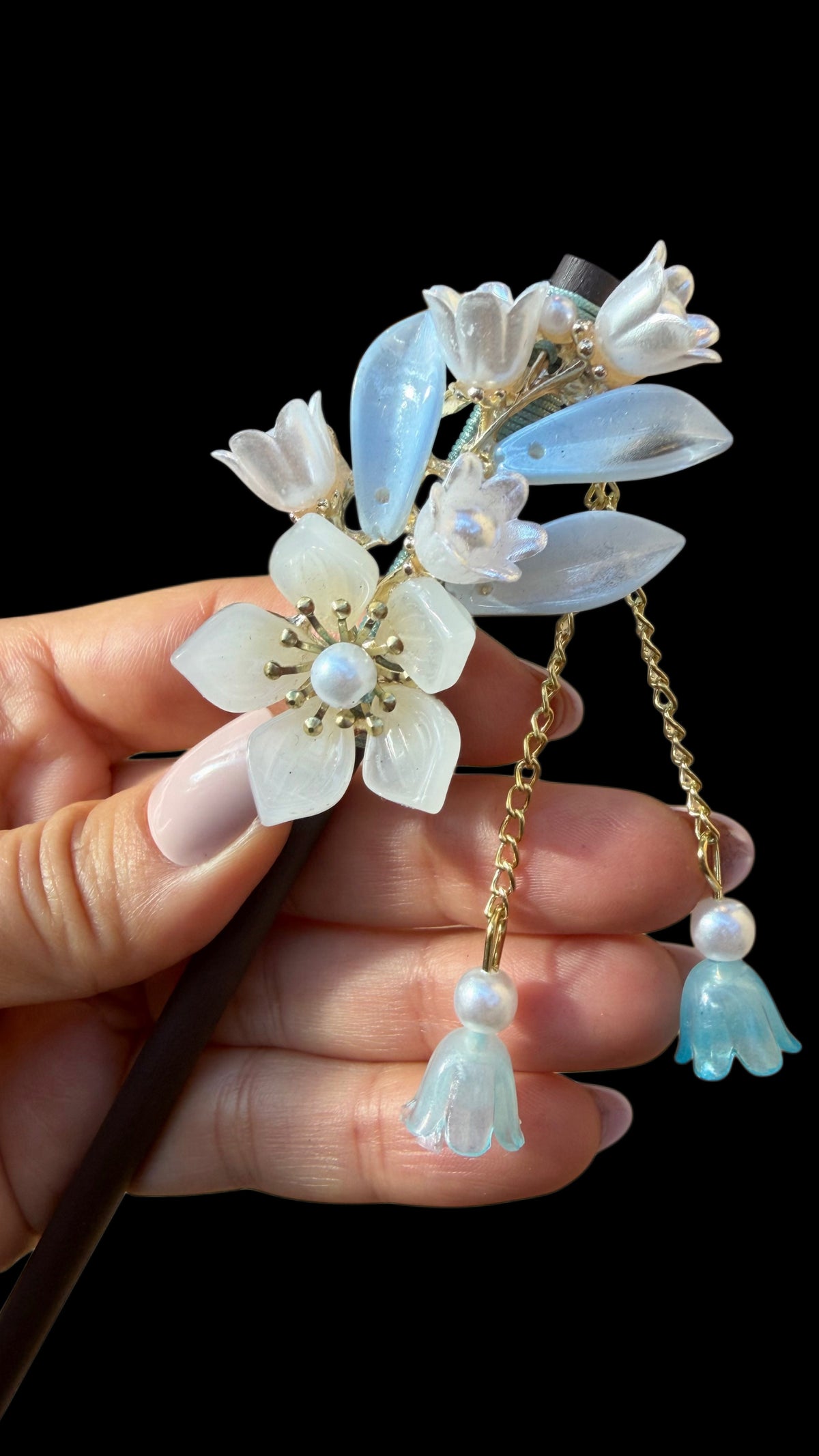 Flowers Wooden Hairpin