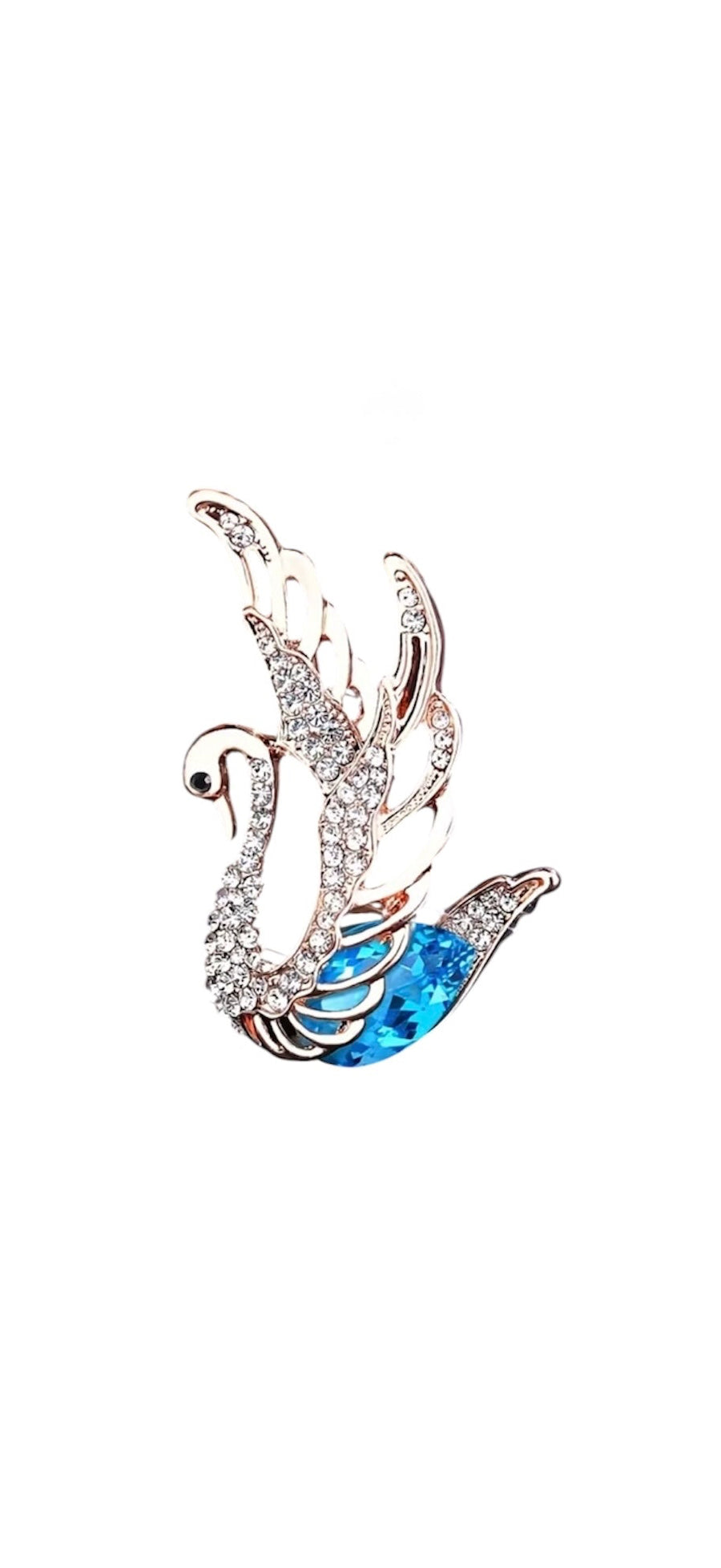 Swan Rhinestone Brooch - pin
