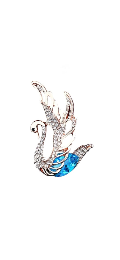 Swan Rhinestone Brooch - pin