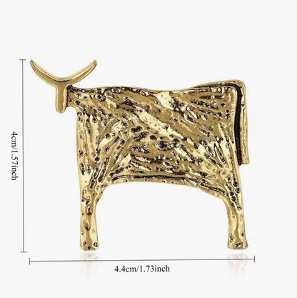 Highland Cow Metal Lapel Pin Brooch
