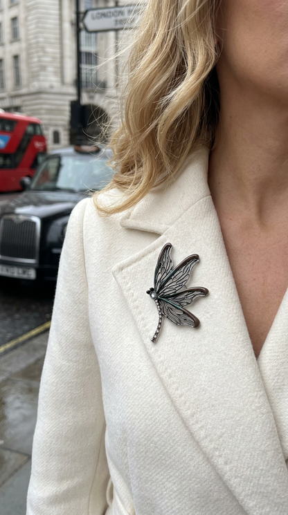 White and Brown Butterfly Brooch (Large size)