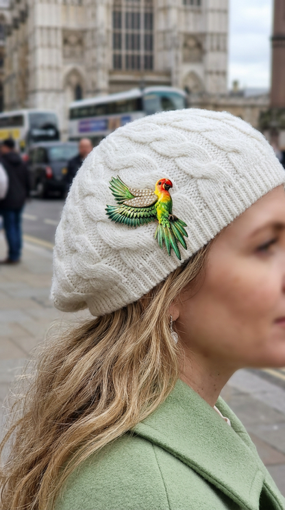 Blue and Green Parrot Brooch