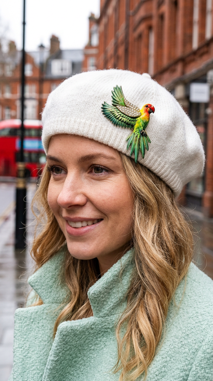 Blue and Green Parrot Brooch