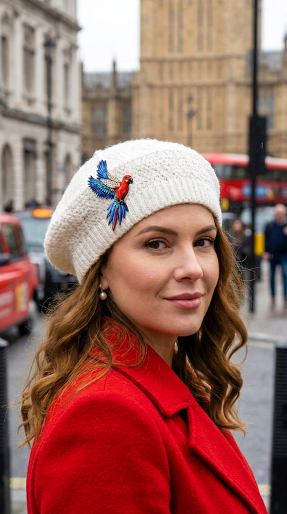 Blue and Green Parrot Brooch