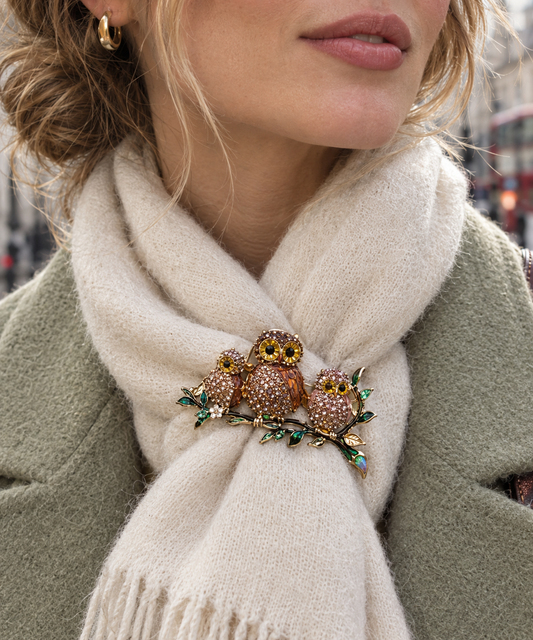 Owl Family Brooch 
